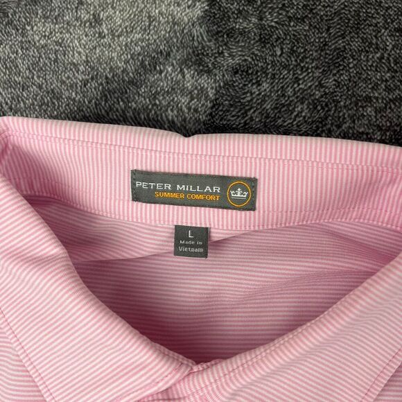 Peter Millar Summer Comfort Bundle Of 2 Polo Blue Pink Striped Golf Men's L - Picture 5 of 14